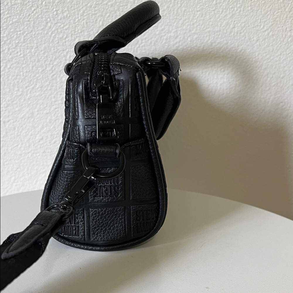 Steve Madden Black Embossed Mini Satchel - Picture 4 of 12